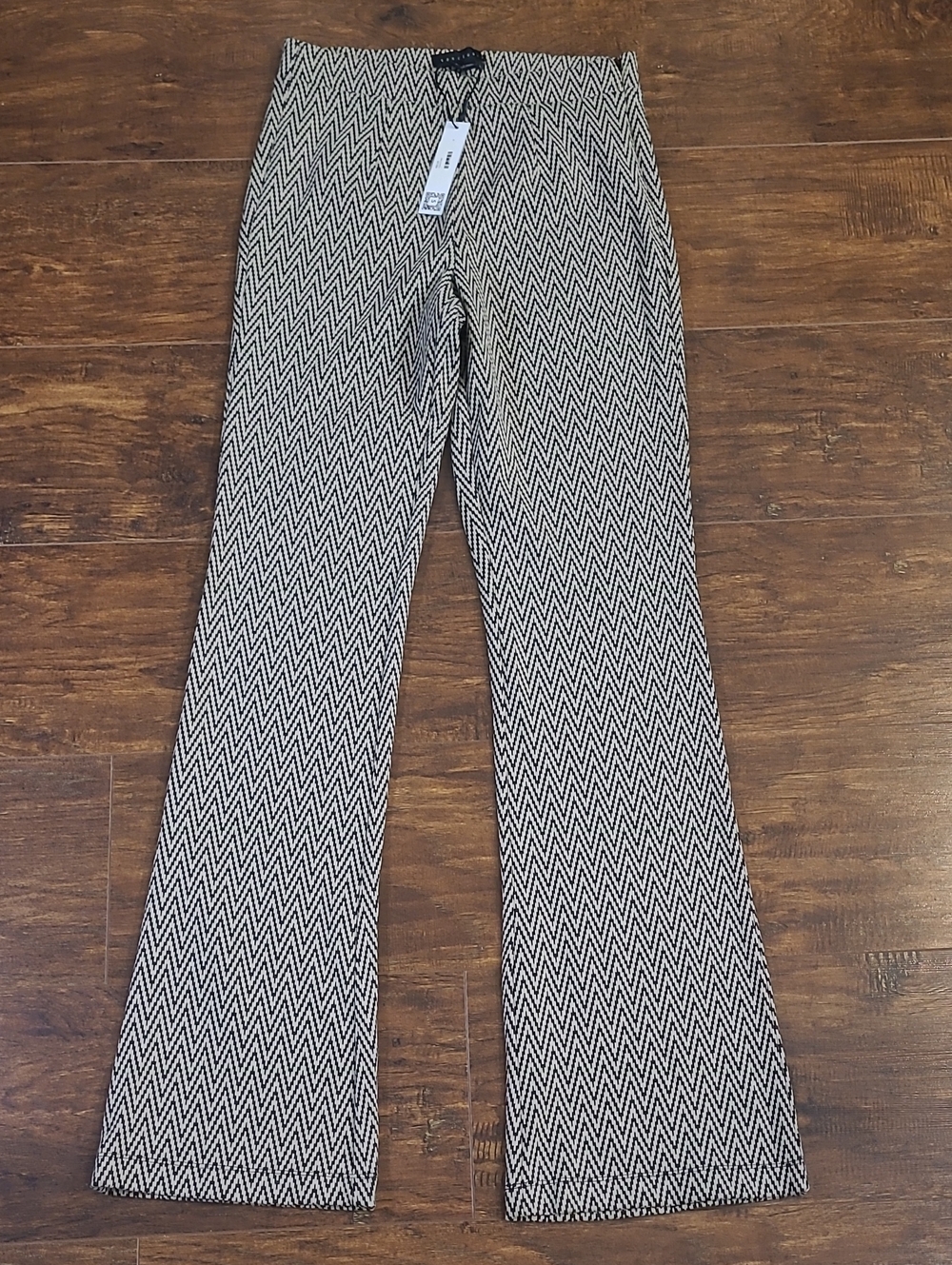 Sanctuary By Anthropologie Women's Black & White Chevron Flare Pants Size S